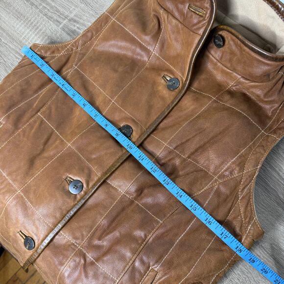 Lone Pine American Made Leather Cashmere Wool Womens Vest Medium - Picture 11 of 12